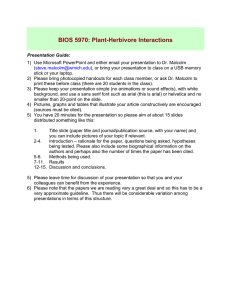 BIOS 5970: Plant-Herbivore Interactions