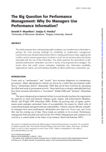 The Big Question for Performance Management: Why Do Managers Use Performance Information?