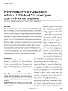 Promoting Healthy Food Consumption: A Review of State-Level Policies to Improve