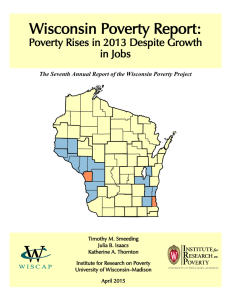 Wisconsin Poverty Report: Poverty Rises in 2013 Despite Growth in Jobs