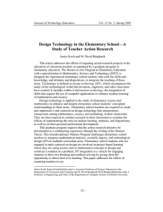 Design Technology in the Elementary School—A Study of Teacher Action Research