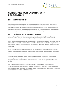 Lab Relocation Guidelines: ISO 17025 Compliance