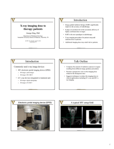 X-ray imaging dose to therapy patients Introduction