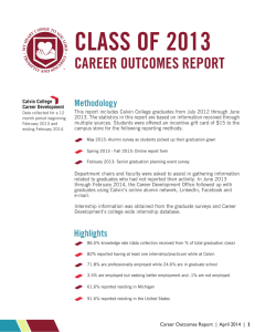 CLASS OF 2013 CAREER OUTCOMES REPORT Methodology