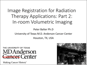 Image Registration for Radiation Therapy Applications: Part 2: In-room Volumetric Imaging