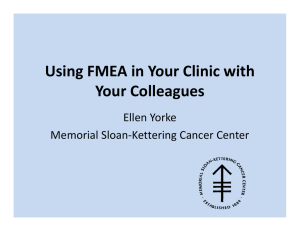 Using FMEA in Your Clinic with Your Colleagues Ellen Yorke