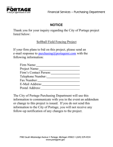 NOTICE Thank you for your inquiry regarding the City of Portage... listed below: