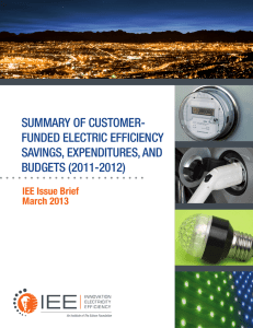 SUMMARY OF CUSTOMER- FUNDED ELECTRIC EFFICIENCY SAVINGS, EXPENDITURES, AND BUDGETS (2011-2012)