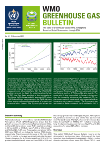 WMO GREENHOUSE GAS BULLETIN The State of Greenhouse Gases in the Atmosphere