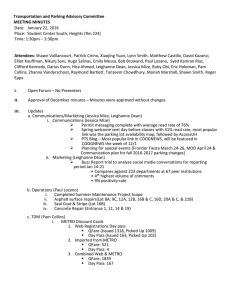 Transportation and Parking Advisory Committee MEETING MINUTES Attendees: