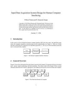 Input/Data Acquisition System Design for Human Computer Interfacing
