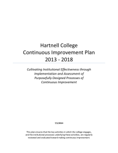 Hartnell College Continuous Improvement Plan 2013 - 2018