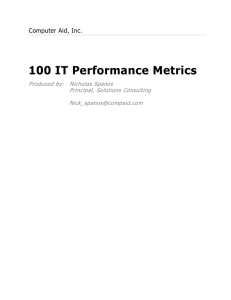 100 IT Performance Metrics Computer Aid, Inc. Principal, Solutions Consulting