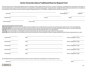 Xavier University Library Traditional Reserves Request Form