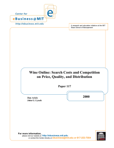 Wine Online: Search Costs and Competition on Price, Quality, and Distribution 2000