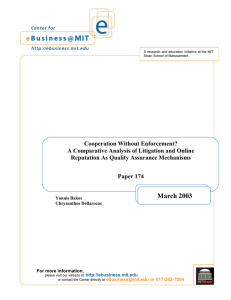 Cooperation Without Enforcement? A Comparative Analysis of Litigation and Online