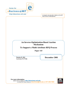An Inverse-Optimization-Based Auction Mechanism To Support a Multi-Attribute RFQ Process December 2001