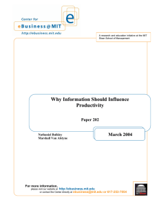 Why Information Should Influence Productivity  March 2004