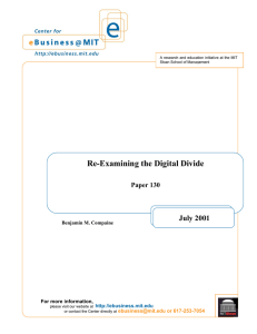 Re-Examining the Digital Divide  July 2001 Paper 130