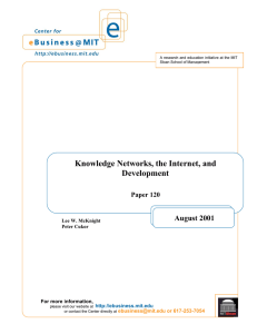 Knowledge Networks, the Internet, and Development August 2001