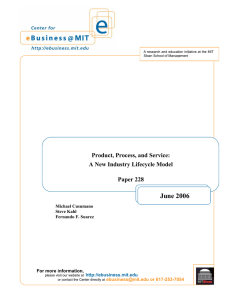 June 2006  Product, Process, and Service: A New Industry Lifecycle Model