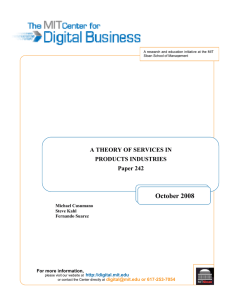 October 2008 A THEORY OF SERVICES IN PRODUCTS INDUSTRIES Paper 242