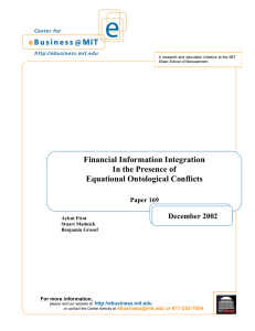 Financial Information Integration In the Presence of Equational Ontological Conflicts December 2002