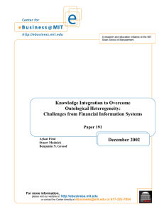 Knowledge Integration to Overcome Ontological Heterogeneity: Challenges from Financial Information Systems