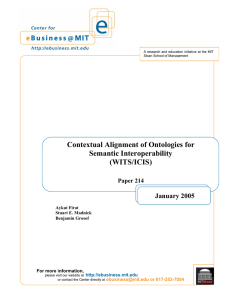 Contextual Alignment of Ontologies for Semantic Interoperability (WITS/ICIS)