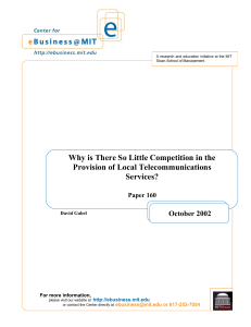 Why is There So Little Competition in the Services? October 2002