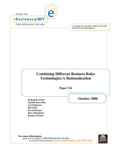 Combining Different Business Rules Technologies:A Rationalization October 2000