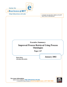 Improved Process Retrieval Using Process Ontologies  January 2002