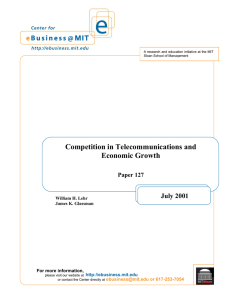Competition in Telecommunications and Economic Growth  July 2001