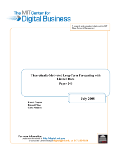 July 2008 Theoretically-Motivated Long-Term Forecasting with Limited Data Paper 240