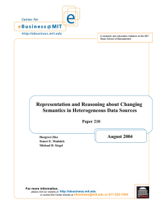 Representation and Reasoning about Changing Semantics in Heterogeneous Data Sources August 2004