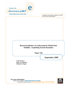 September 2005  Research Initiative to Understand &amp; Model State
