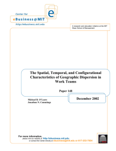 The Spatial, Temporal, and Configurational Characteristics of Geographic Dispersion in Work Teams