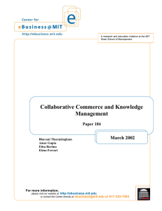 Collaborative Commerce and Knowledge Management March 2002