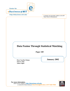 Data Fusion Through Statistical Matching January 2002  Paper 185