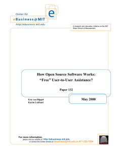 How Open Source Software Works: “Free” User-to-User Assistance? May 2000