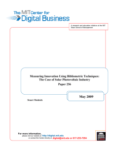 May 2009  Measuring Innovation Using Bibliometric Techniques: