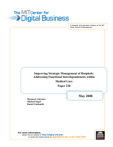 Improving Strategic Management of Hospitals: Addressing Functional Interdependencies within Medical Care