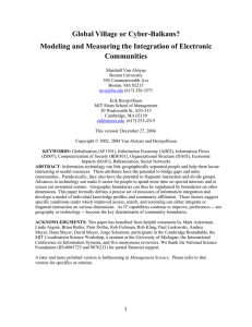 Global Village or Cyber-Balkans? Modeling and Measuring the Integration of Electronic Communities