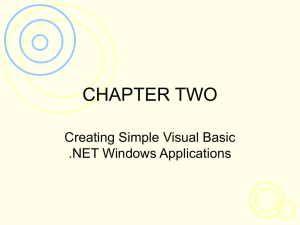 CHAPTER TWO Creating Simple Visual Basic .NET Windows Applications