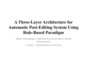 A Three-Layer Architecture for Automatic Post-Editing System Using Rule-Based Paradigm