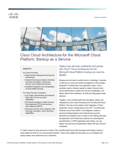 Cisco Cloud Architecture for the Microsoft Cloud