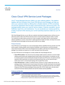 Cisco Cloud VPN Service-Level Packages