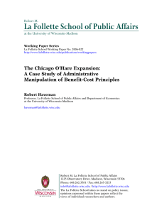 La Follette School of Public Affairs  The Chicago O'Hare Expansion: