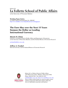 La Follette School of Public Affairs  Surpass the Dollar as Leading