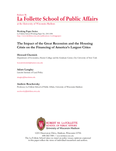 La Follette School of Public Affairs Robert M.